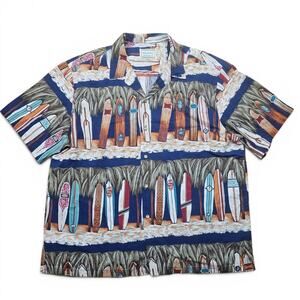 KALAHEO Hawaiian Shirt Mens 2XL VTG 90s USA Surfboard Aloha Hawaii Surfer Casual